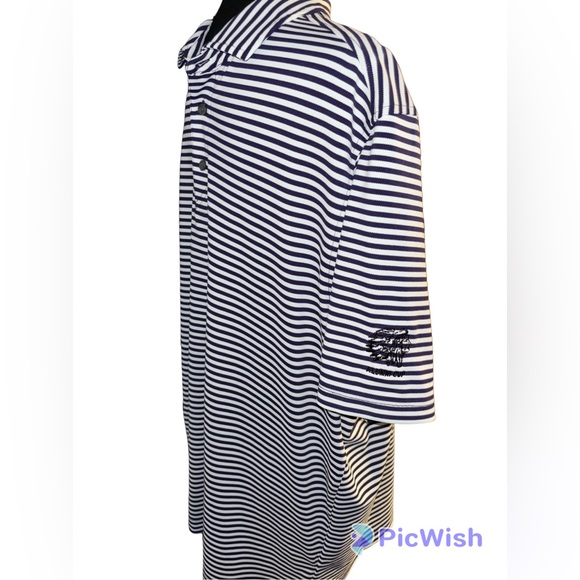 Cutter & Buck Short Sleeve Virtue Eco Pique Stripe Recycled Sz L - Picture 7 of 12